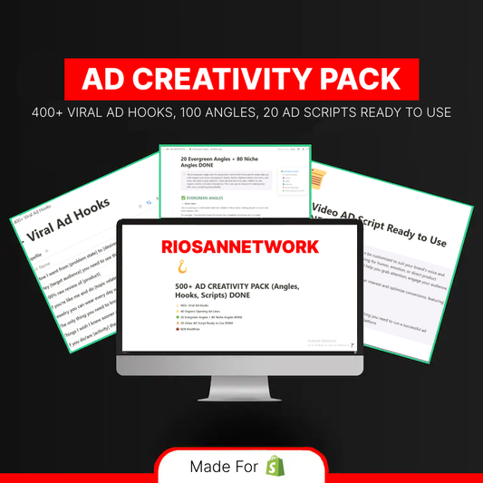 500+ Ad Creativity PACK (Angles, Hooks, Scripts)